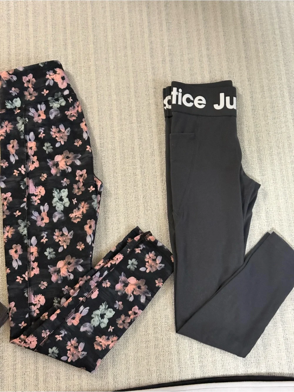 Justice Girl's sz 10 Leggings and Joggers Pants Lot of 4 Floral and Solid